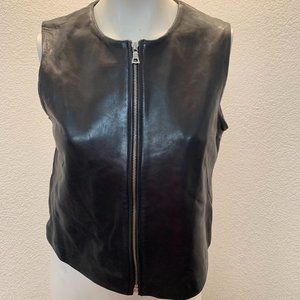 LNR by la nouvelle renaissance black leather zip vest size 8